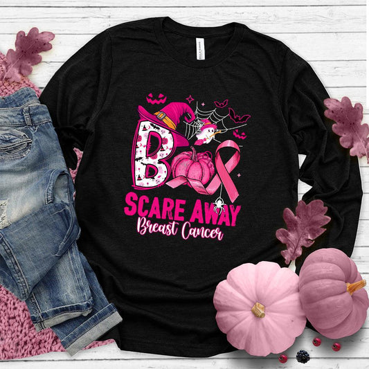 Boo Scare Away Breast Cancer Long Sleeves Colored Edition - Brooke & Belle