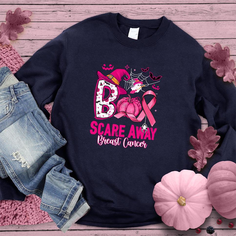 Boo Scare Away Breast Cancer Sweatshirt Colored Edition - Brooke & Belle