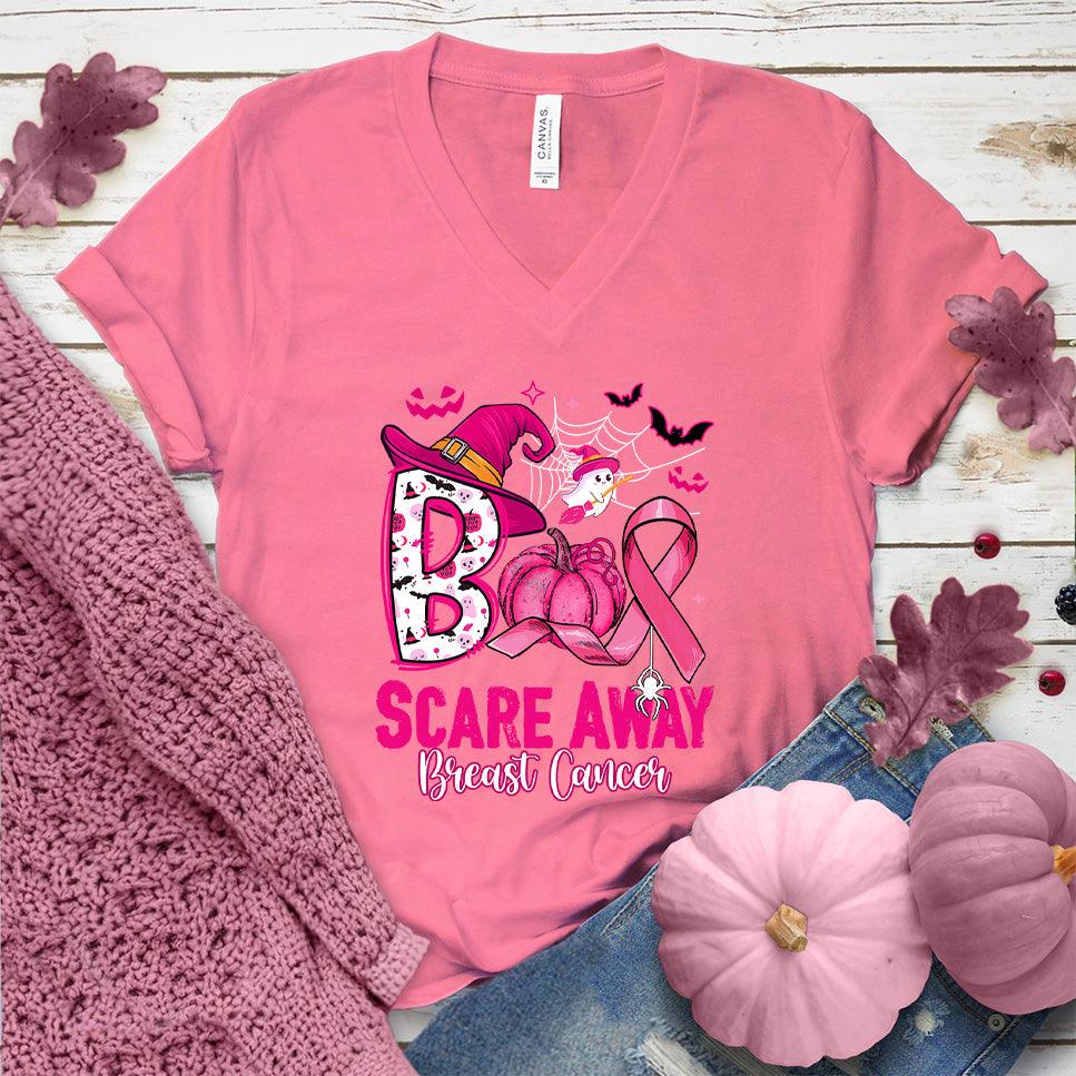 Boo Scare Away Breast Cancer V-Neck Colored Edition - Brooke & Belle