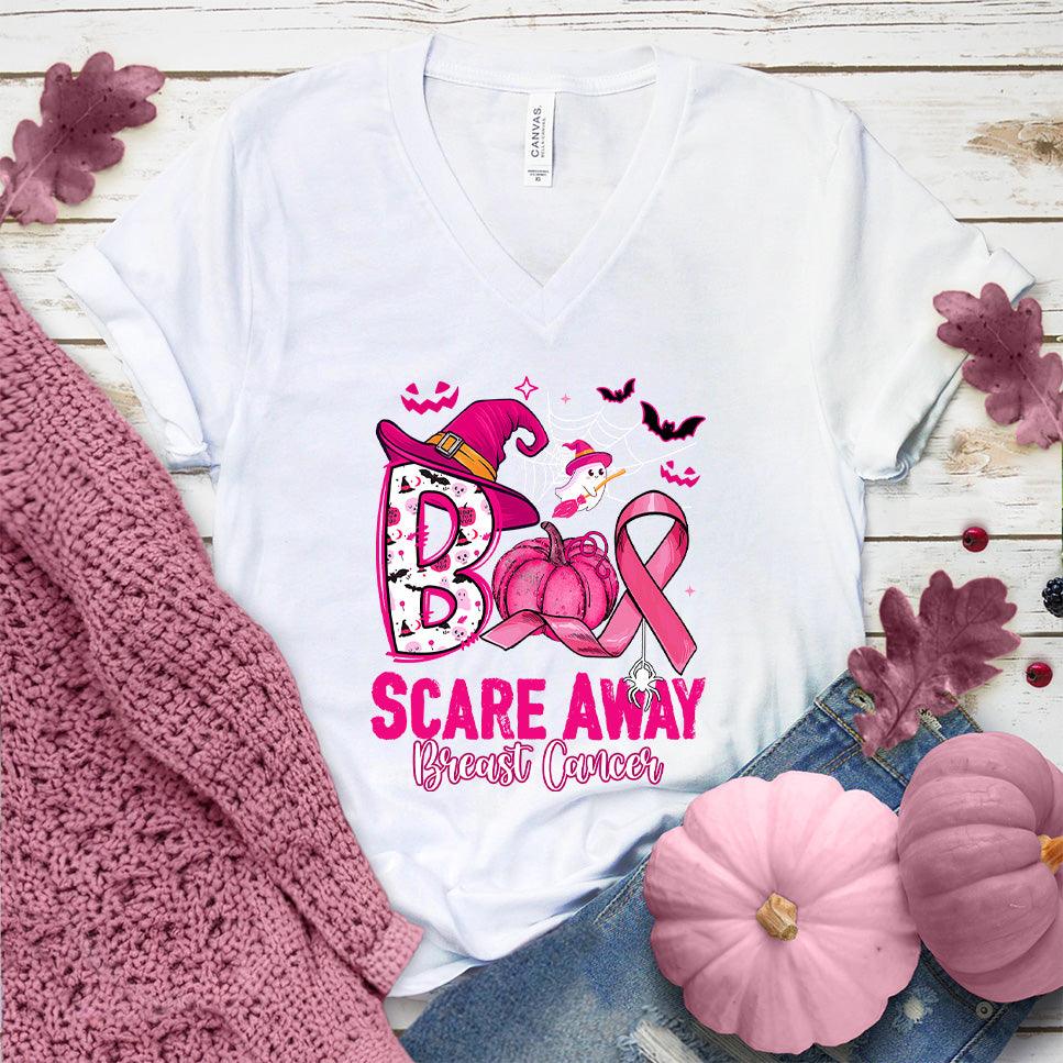 Boo Scare Away Breast Cancer V-Neck Colored Edition - Brooke & Belle
