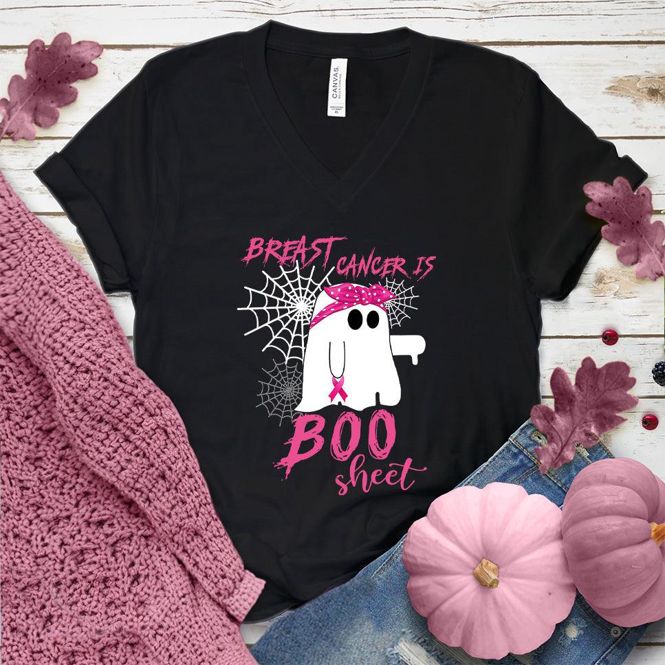 Breast Cancer Is Boo Sheet V-Neck Colored Edition - Brooke & Belle