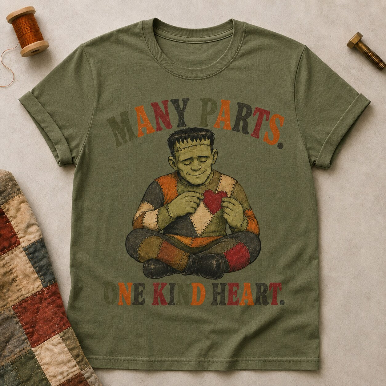 Many Parts T-shirt - Military Green - Brooke & Belle