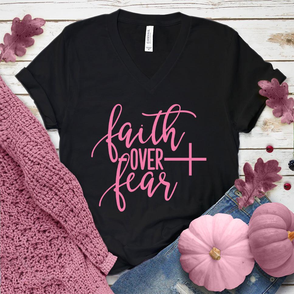 Faith Over Fear V-Neck Pink Edition
