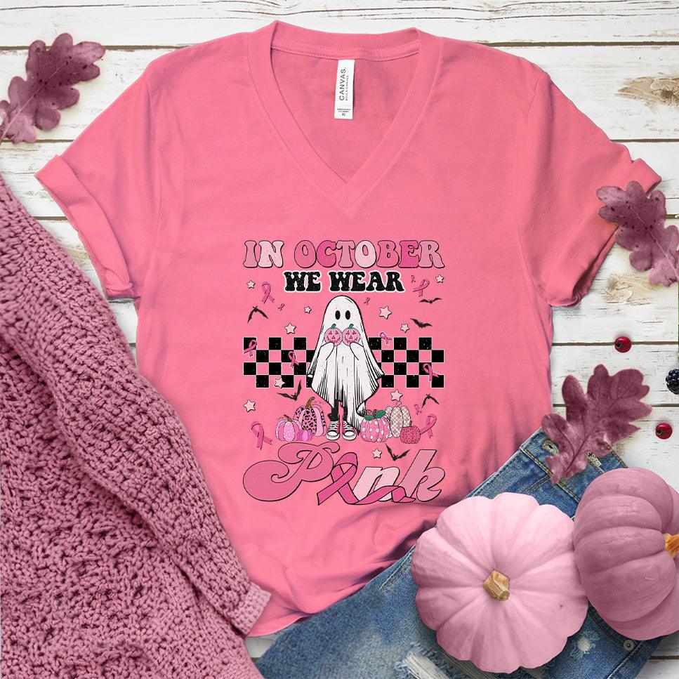 In October We Wear Pink Version 2 V-Neck Colored Edition