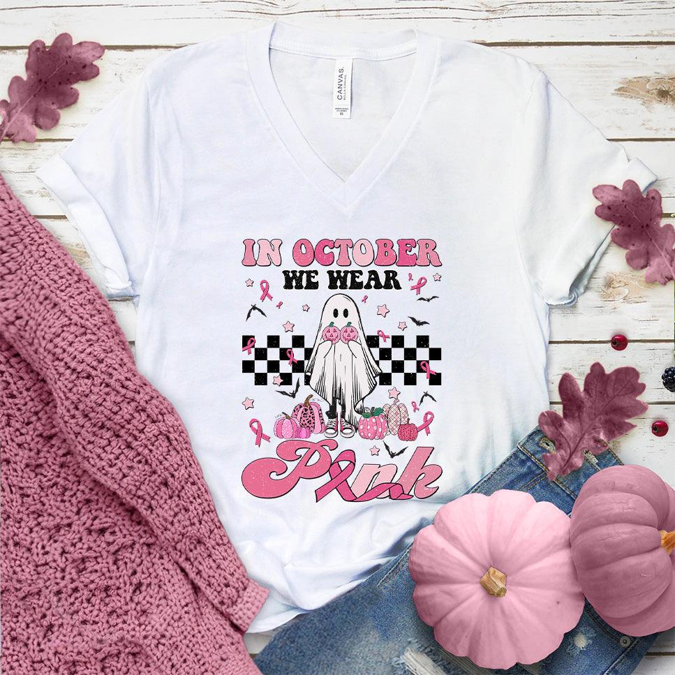 In October We Wear Pink Version 2 V-Neck Colored Edition