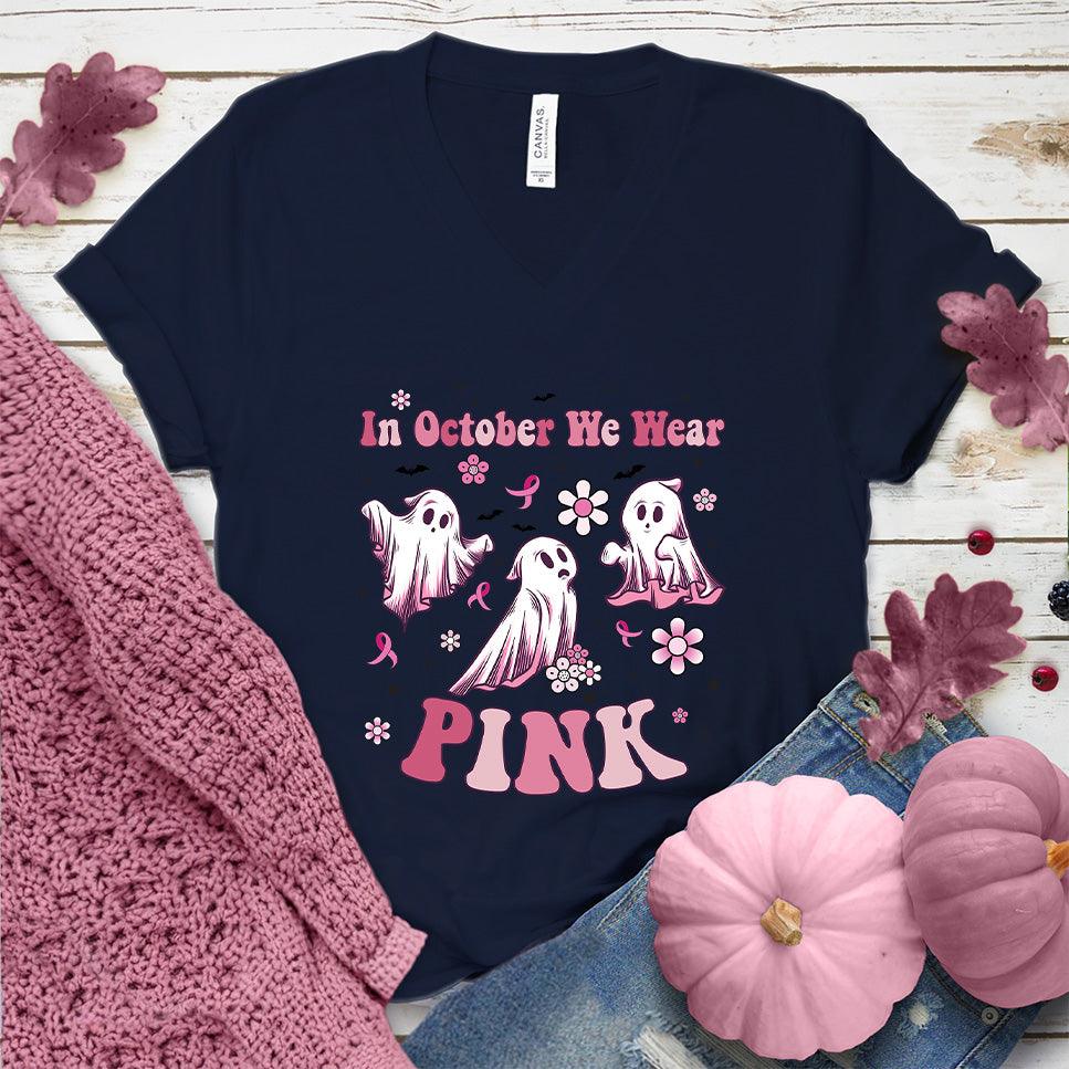 In October We Wear Pink Version 3 V-Neck Colored Edition - Brooke & Belle