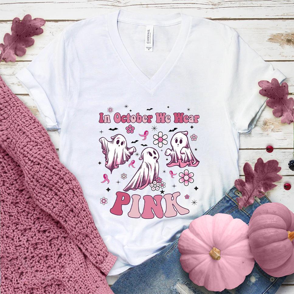 In October We Wear Pink Version 3 V-Neck Colored Edition - Brooke & Belle