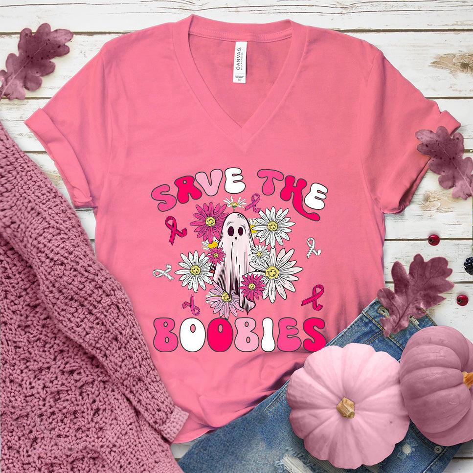 Save The Boobies Version 3 V-Neck Colored Edition