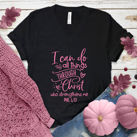 I Can Do All Things V-Neck Pink Edition - Brooke & Belle