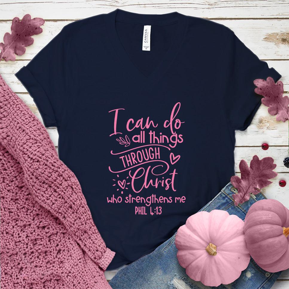 I Can Do All Things V-Neck Pink Edition - Brooke & Belle