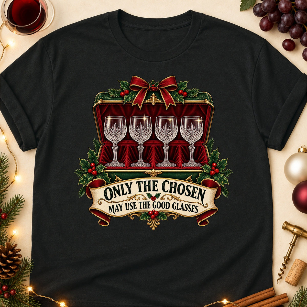 Only The Chosen May Use The Good Glasses Colored Print T-Shirt - Black - Brooke & Belle