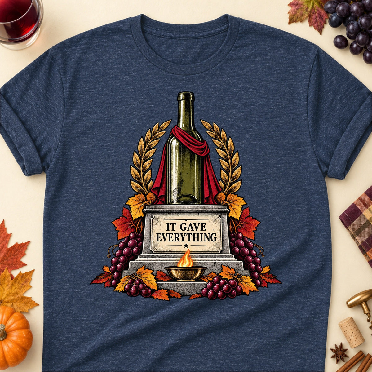 It Gave Everything Colored Print T-Shirt - Heather Navy - Brooke & Belle