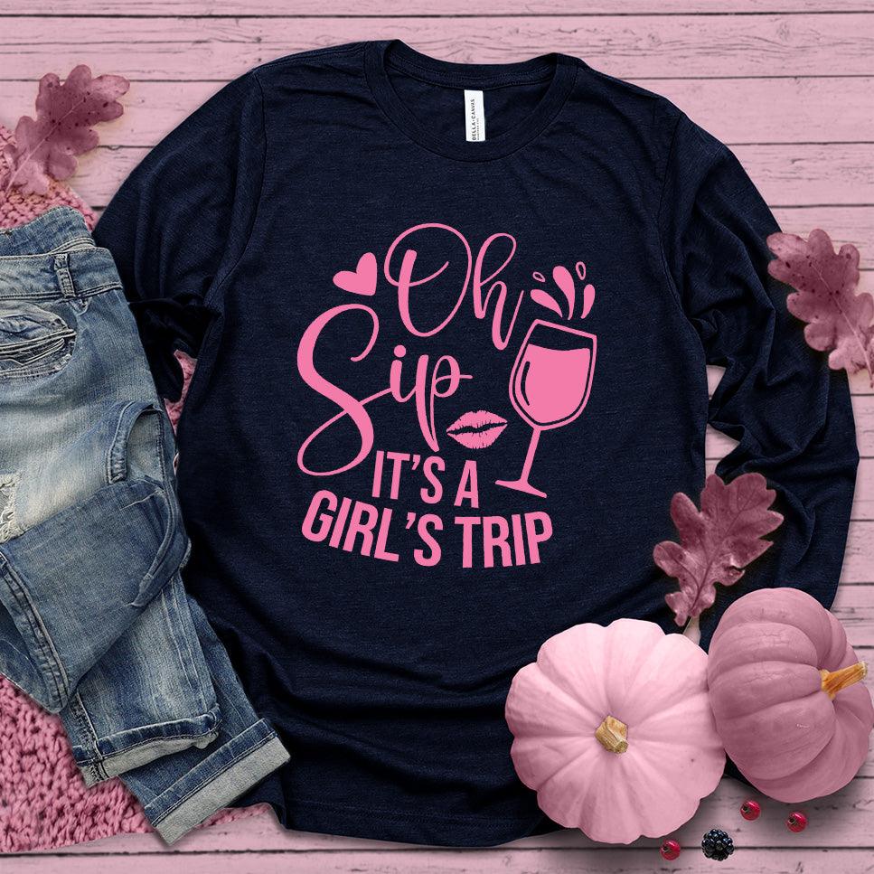 Oh Sip It's A Girl's Trip Long Sleeves Pink Edition - Brooke & Belle