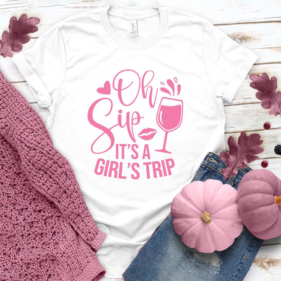 Oh Sip It's A Girl's Trip T-Shirt Pink Edition - Brooke & Belle