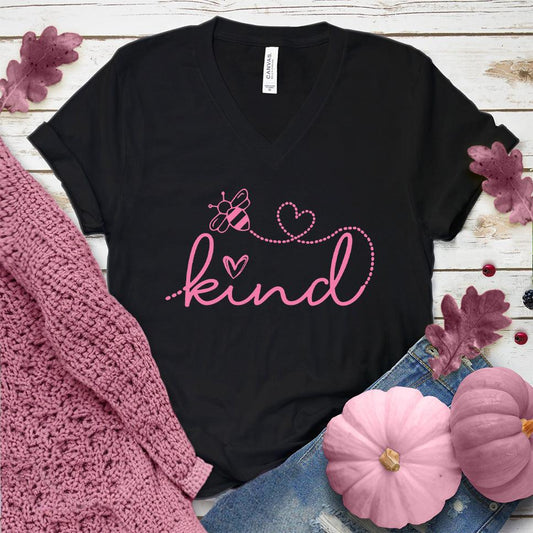 Bee Kind V-Neck Pink Edition - Brooke & Belle