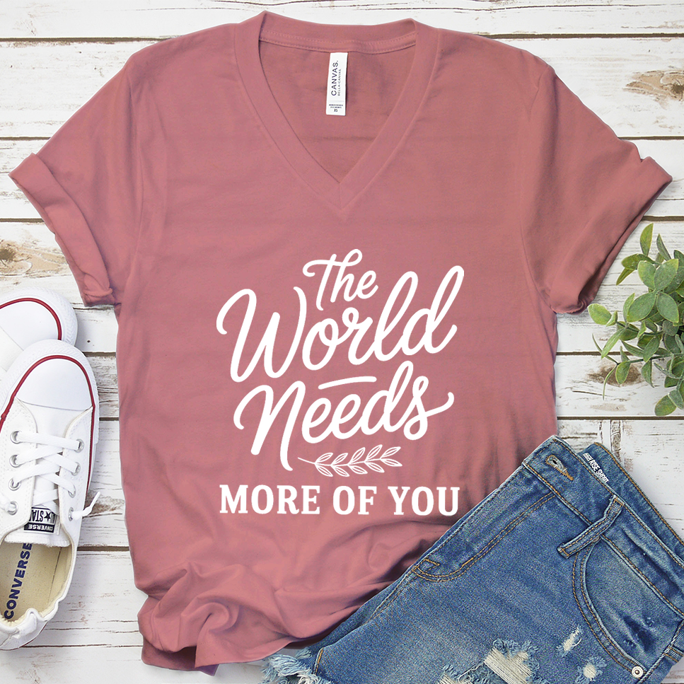 The World Needs More Of You V-Neck - Mauve - Brooke & Belle