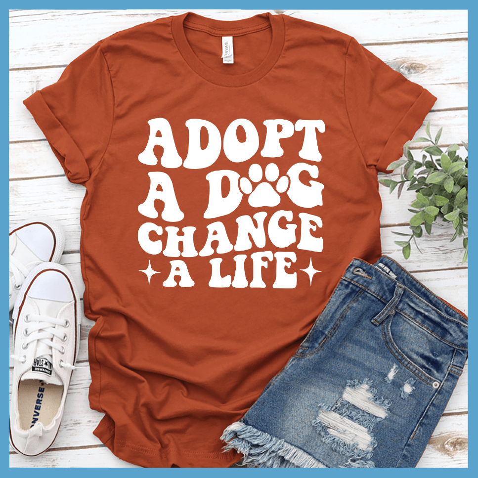 Adopt A Dog Change A Life Retro T-Shirt