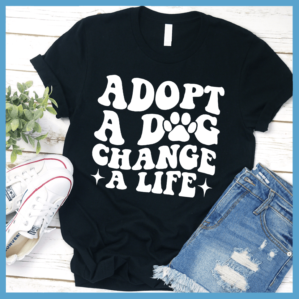 Adopt A Dog Change A Life Retro T-Shirt
