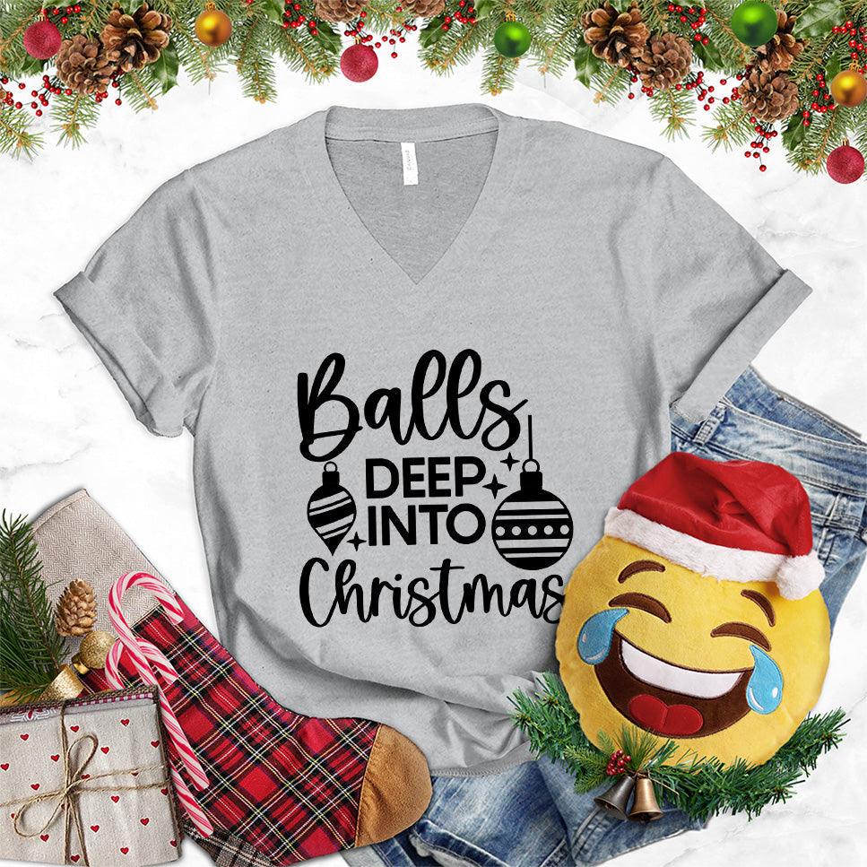 Balls Deep Into Christmas V-Neck - Brooke & Belle