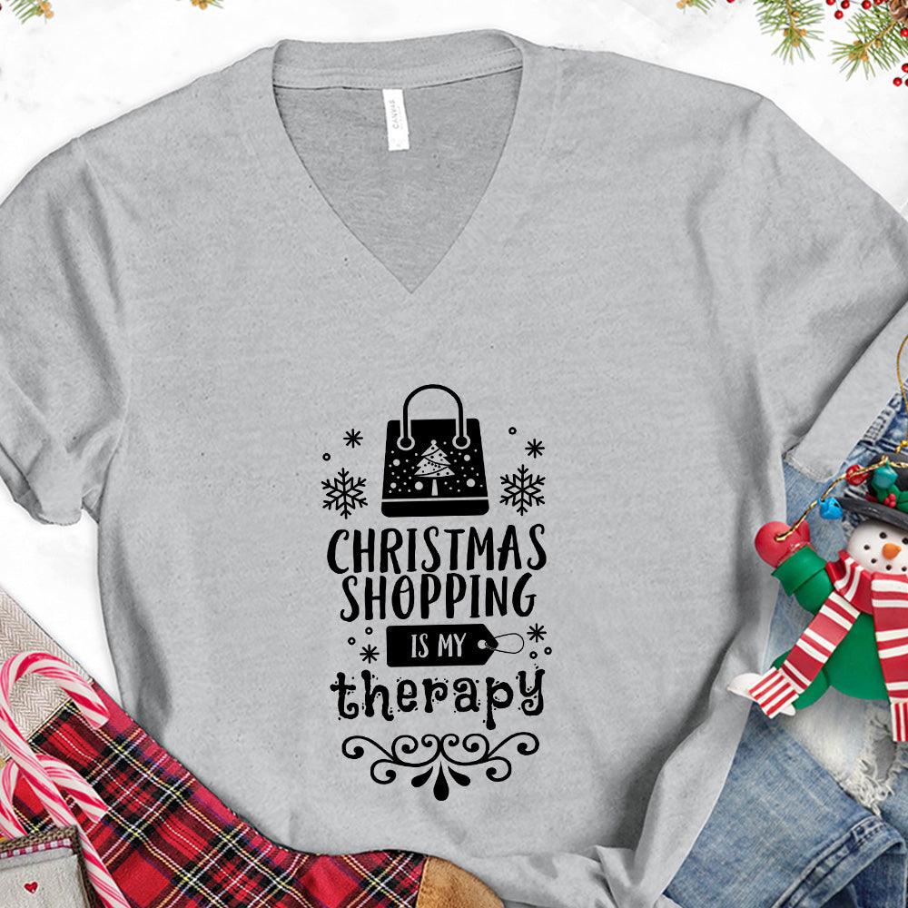 Christmas Shopping Is My Therapy Version 1 V-Neck - Brooke & Belle