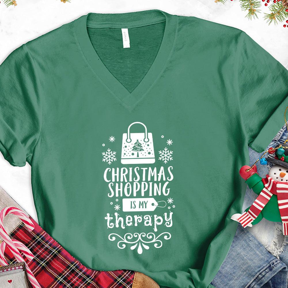 Christmas Shopping Is My Therapy Version 1 V-Neck - Brooke & Belle
