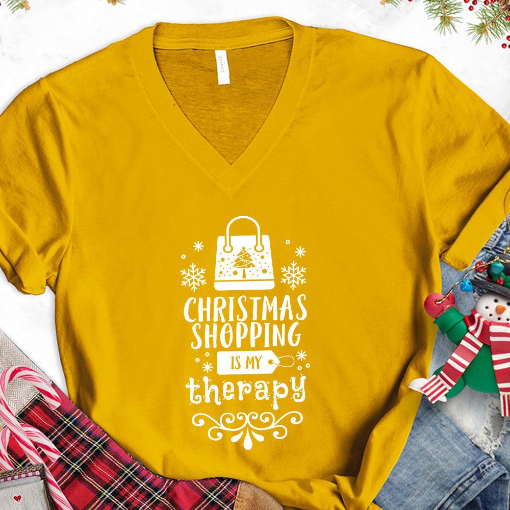 Christmas Shopping Is My Therapy Version 1 V-Neck - Brooke & Belle
