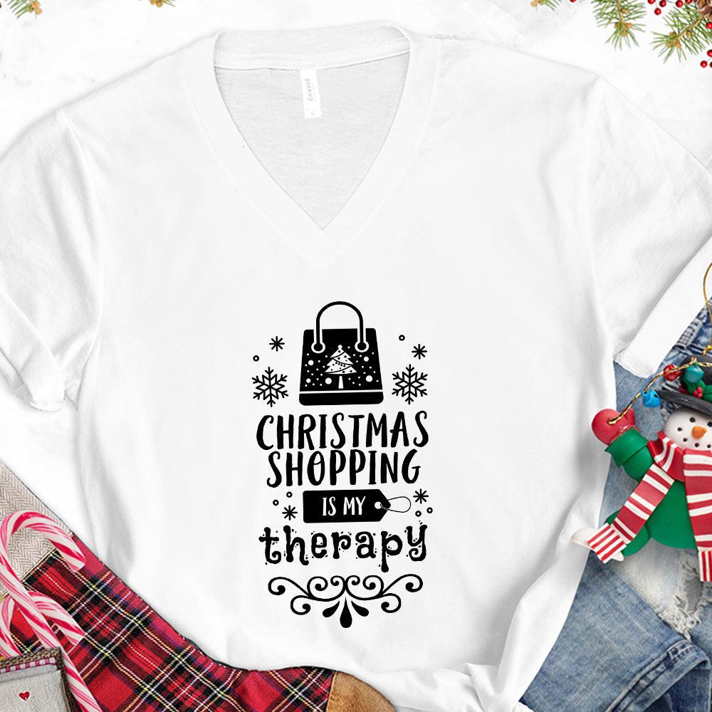 Christmas Shopping Is My Therapy Version 1 V-Neck - Brooke & Belle