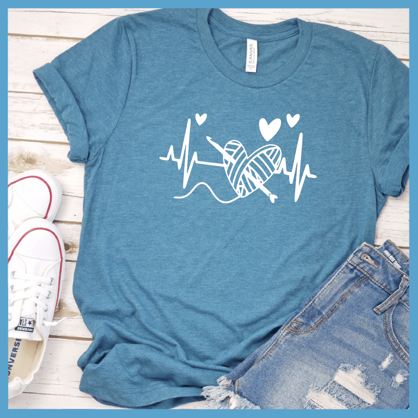 Crochet Heartbeat Line T-Shirt - Brooke & Belle
