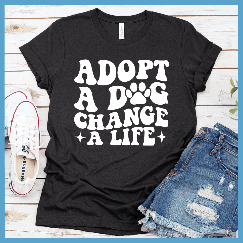 Adopt A Dog Change A Life Retro T-Shirt