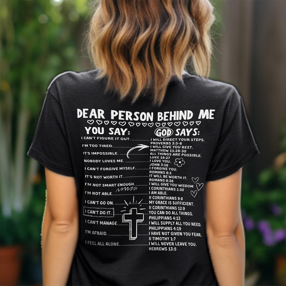 You Say, God Says T-Shirt Back Print Edition
