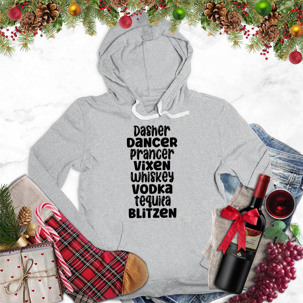 Dasher Dancer Prancer Vixen Whiskey Hoodie - Brooke & Belle