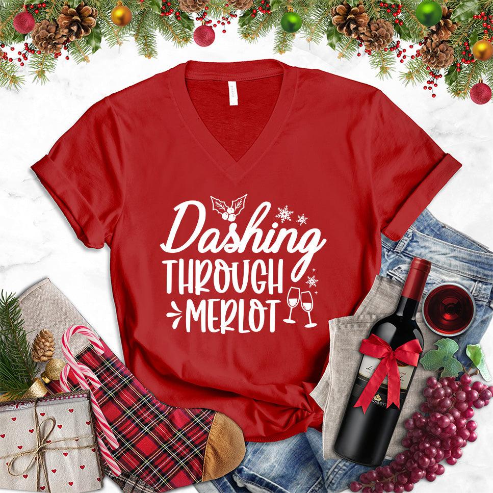 Dashing Through Merlot V-Neck - Brooke & Belle
