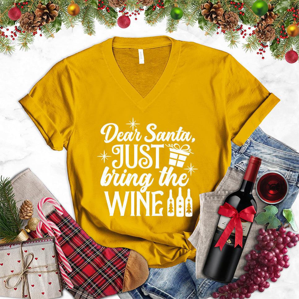 Dear Santa Just Bring The Wine Version 2 V-Neck - Brooke & Belle