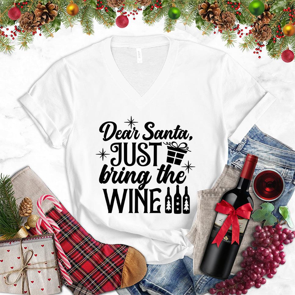 Dear Santa Just Bring The Wine Version 2 V-Neck - Brooke & Belle