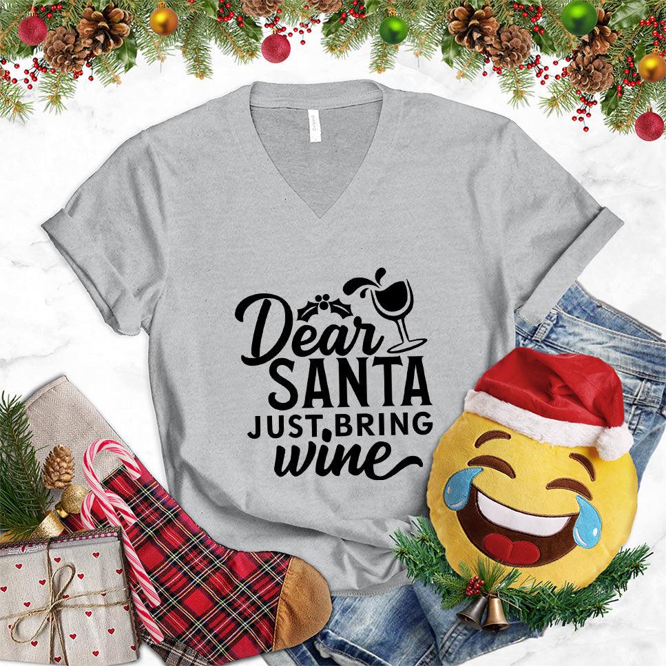Dear Santa Just Bring Wine V-Neck - Brooke & Belle