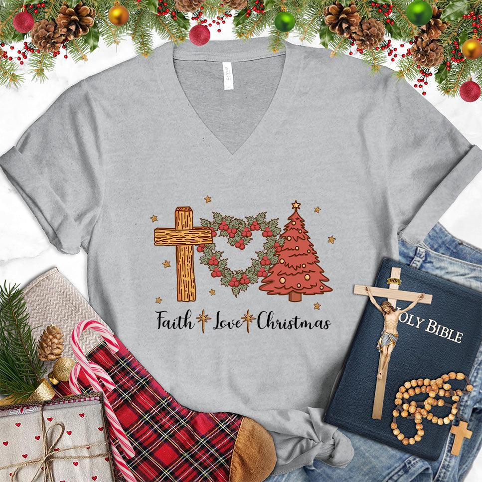Faith Love Christmas Colored Edition V-Neck - Brooke & Belle