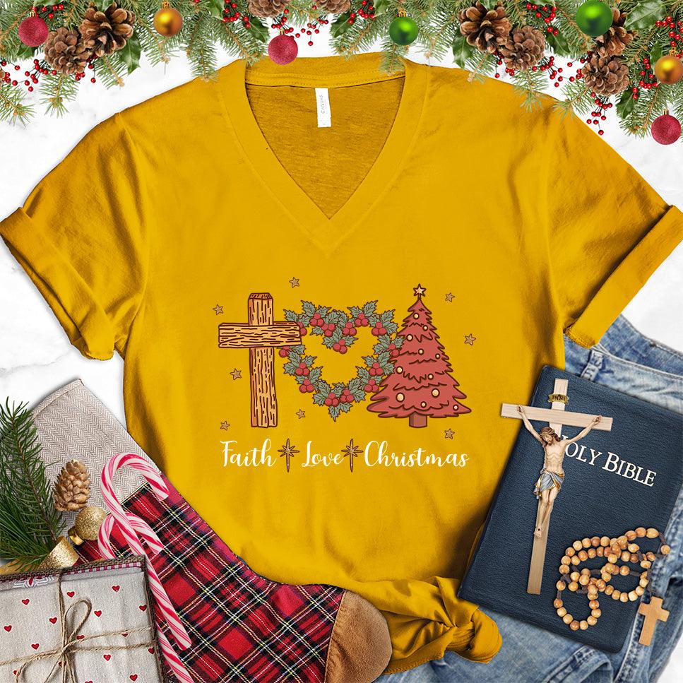 Faith Love Christmas Colored Edition V-Neck - Brooke & Belle