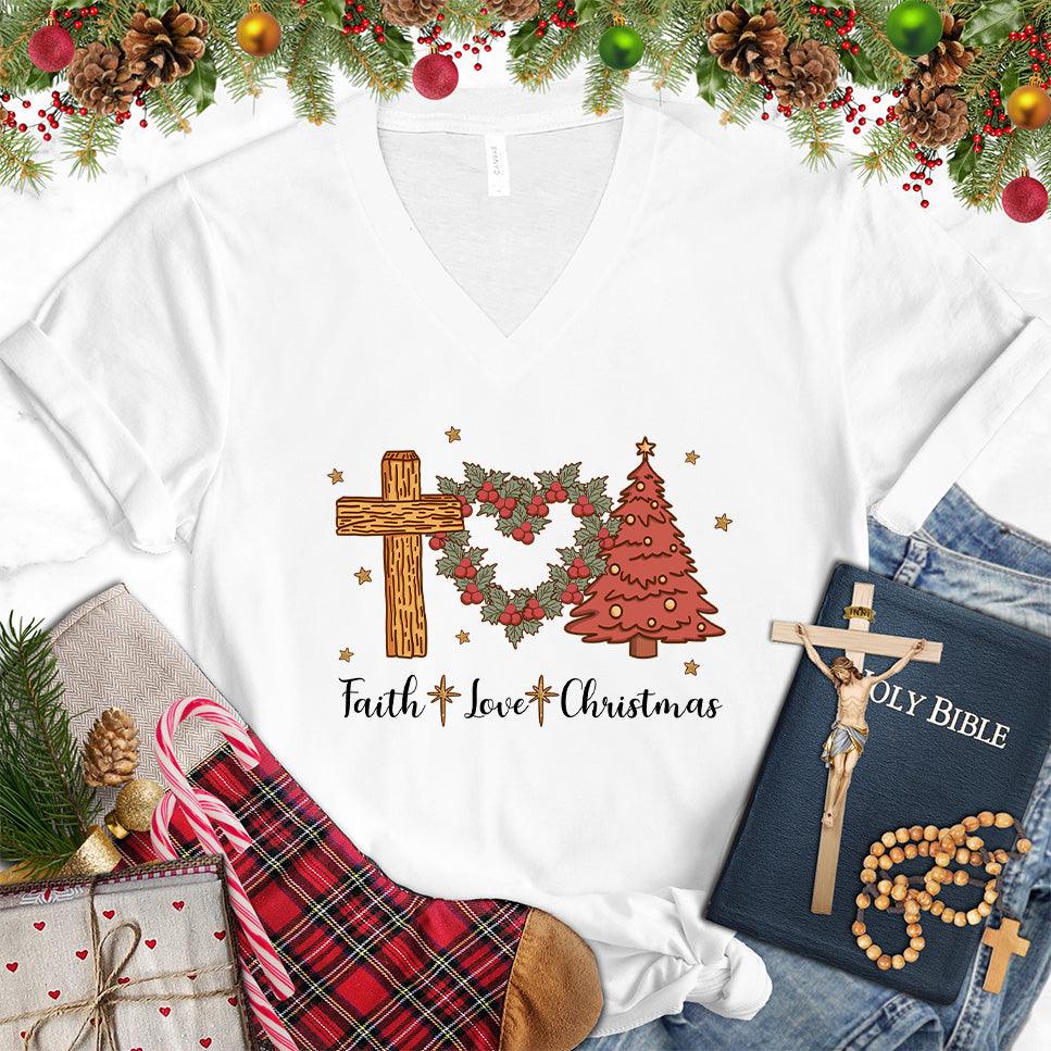 Faith Love Christmas Colored Edition V-Neck - Brooke & Belle