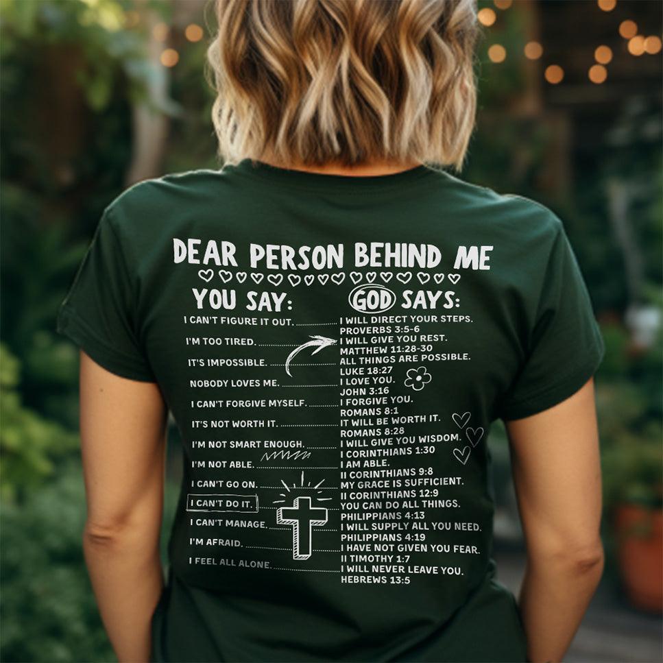 You Say, God Says T-Shirt Back Print Edition