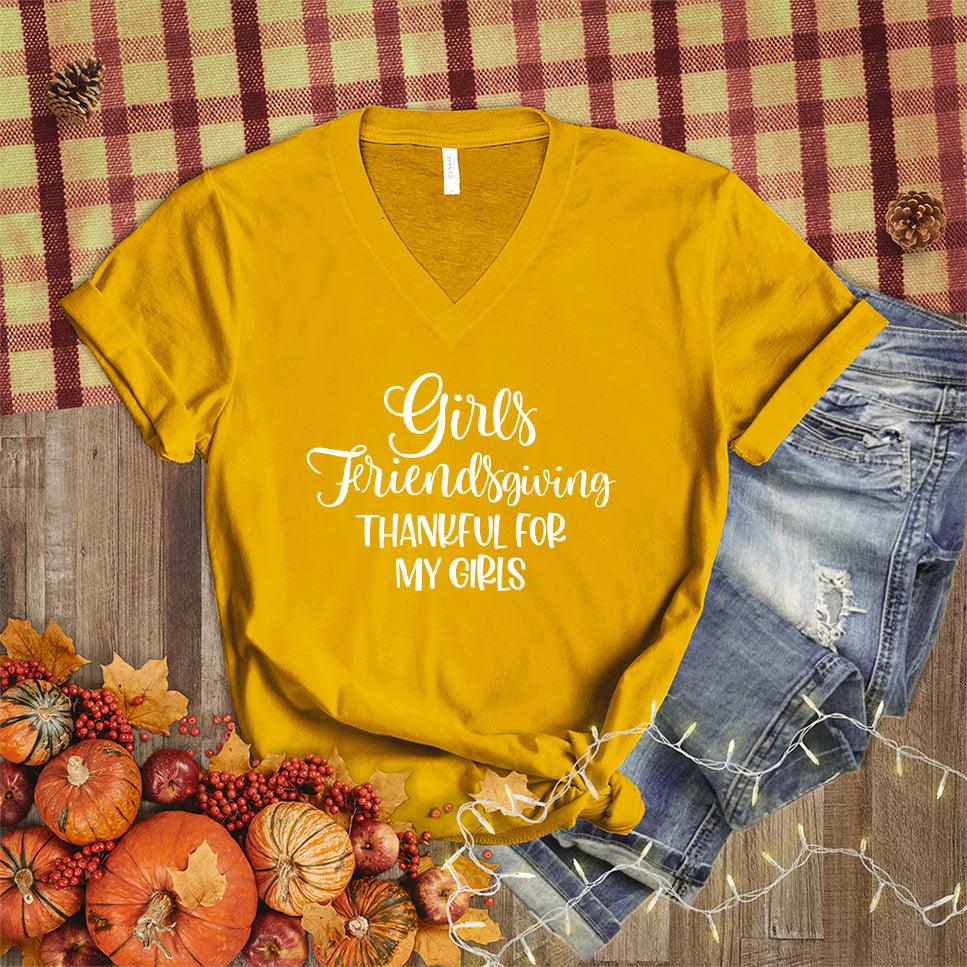 Girls Friendsgiving Thankful For My Girls V-Neck - Brooke & Belle