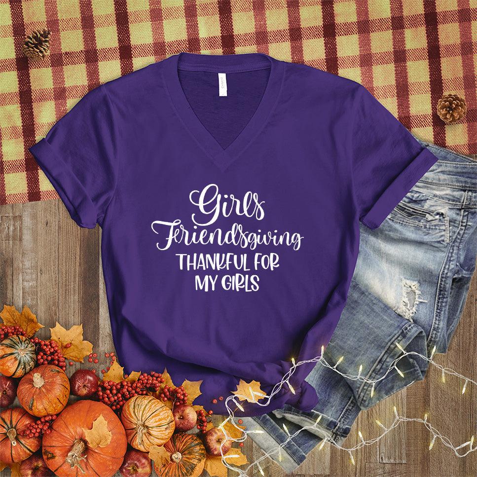 Girls Friendsgiving Thankful For My Girls V-Neck - Brooke & Belle