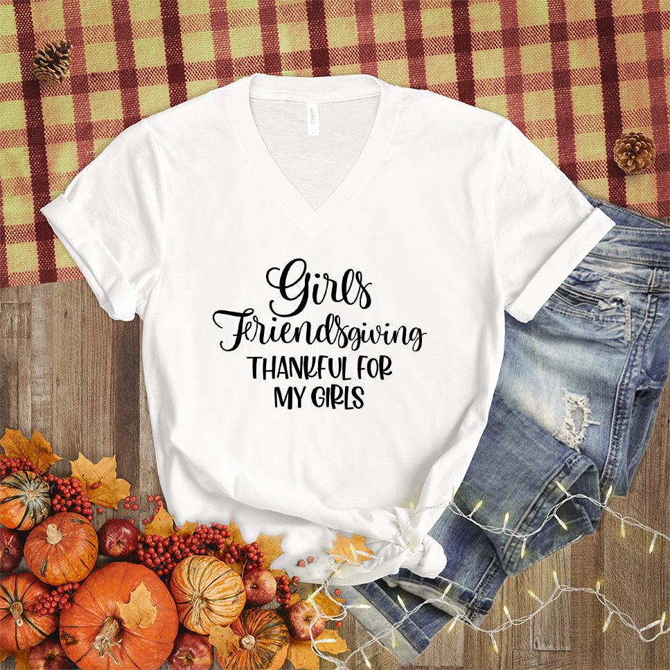 Girls Friendsgiving Thankful For My Girls V-Neck - Brooke & Belle