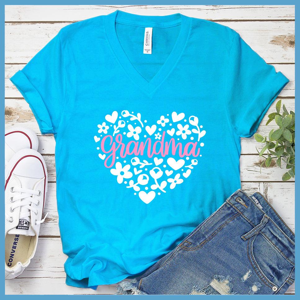 Grandma Heart Pink Edition Colored V-neck - Brooke & Belle