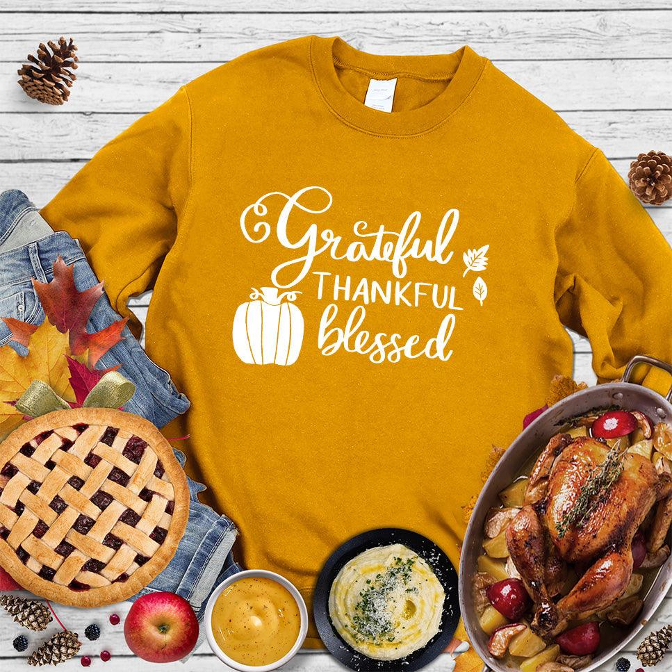 Grateful Thankful Blessed Sweatshirt - Brooke & Belle
