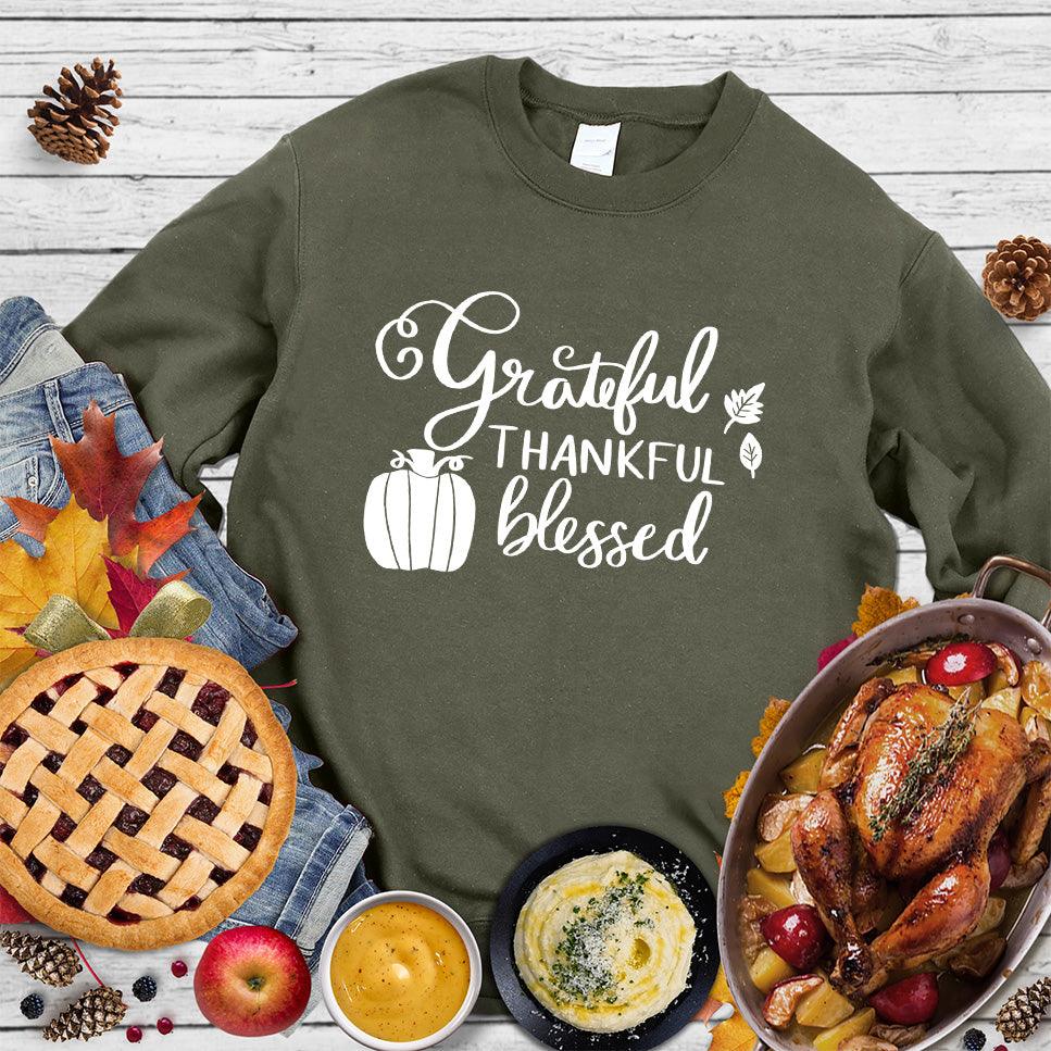 Grateful Thankful Blessed Sweatshirt - Brooke & Belle