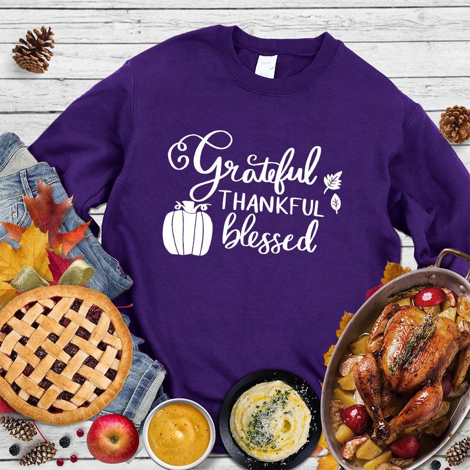 Grateful Thankful Blessed Sweatshirt - Brooke & Belle