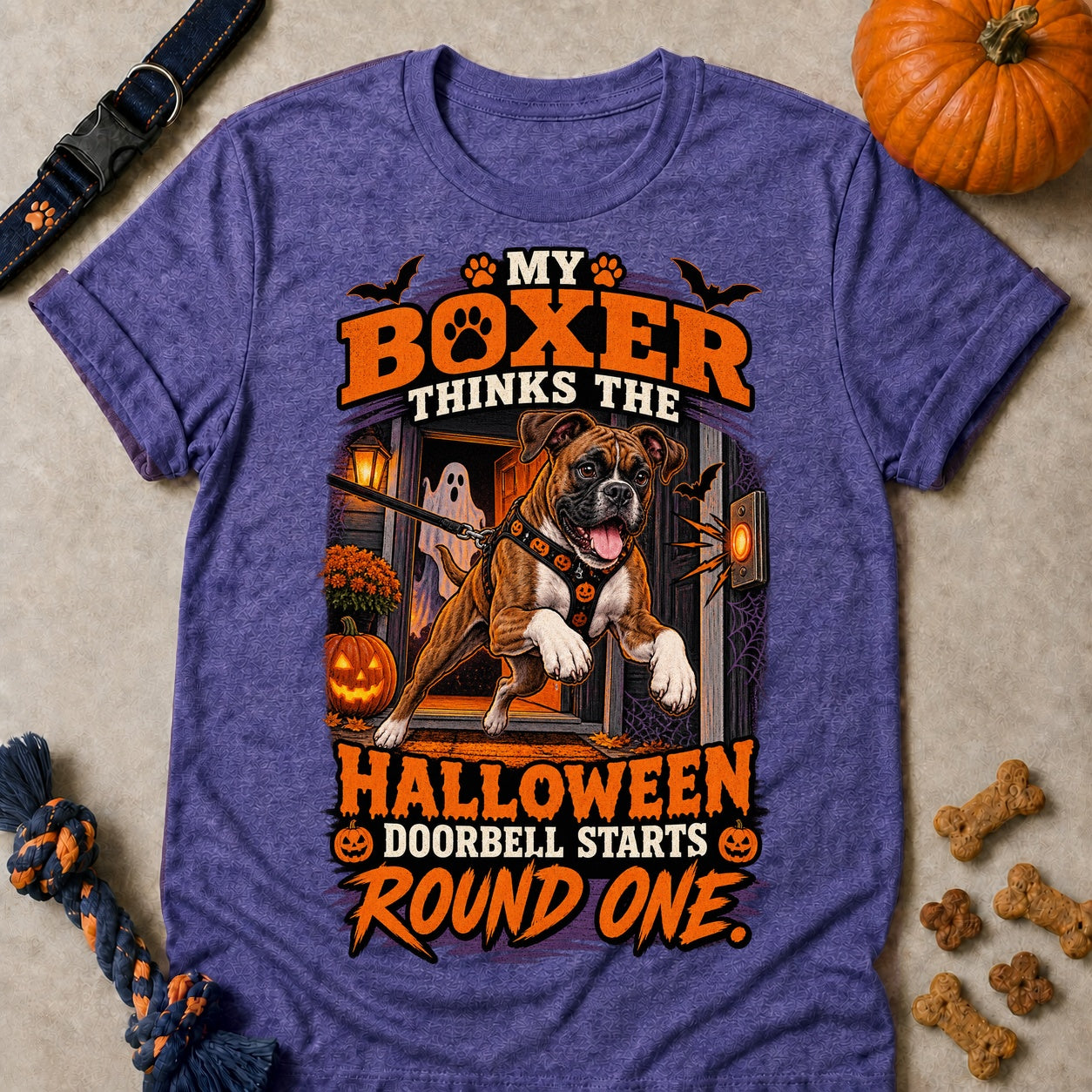 Doorbell Round One T-shirt - Heather Purple - Brooke & Belle