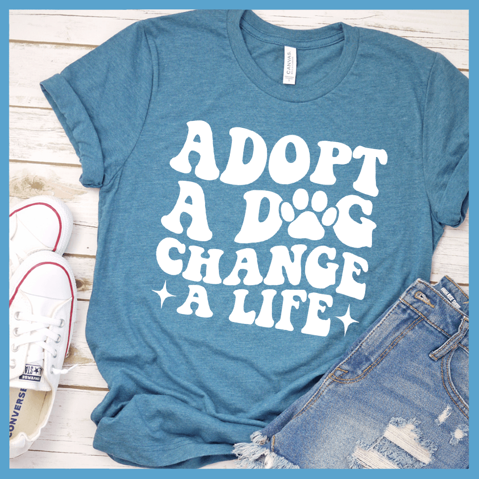 Adopt A Dog Change A Life Retro T-Shirt