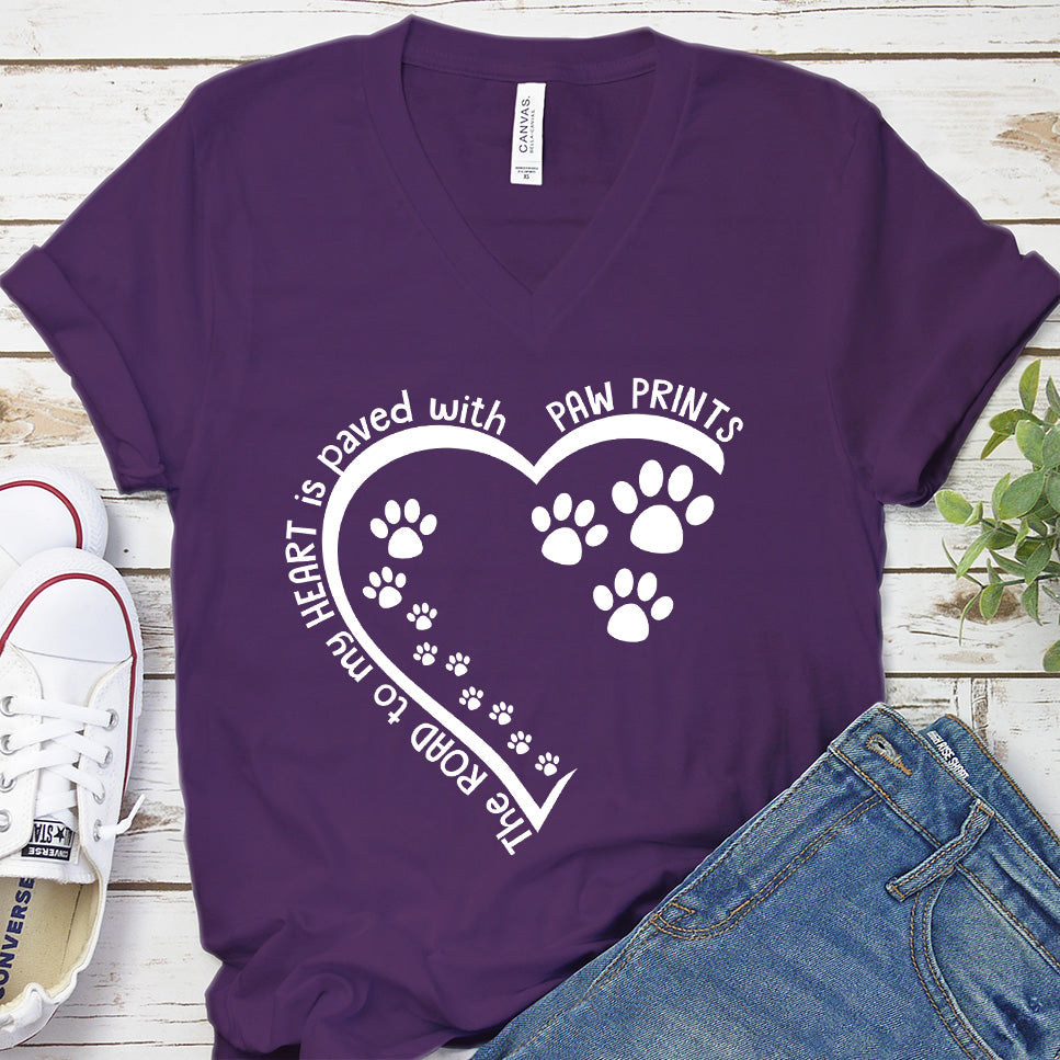 The Way To My Heart Is Paved With Paw Prints V-Neck