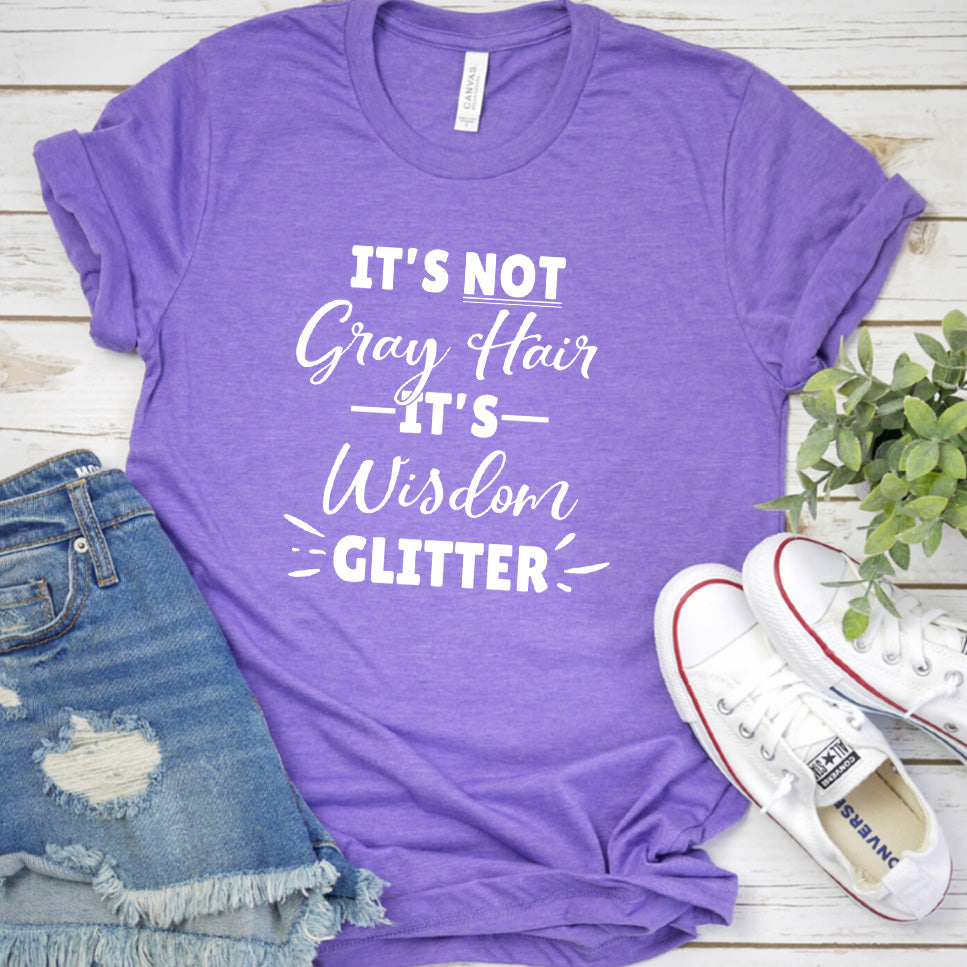 It's Not Gray Hair It's Wisdom Glitter T-Shirt